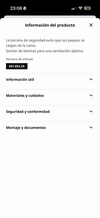 Cama infantil IKEA con colchón