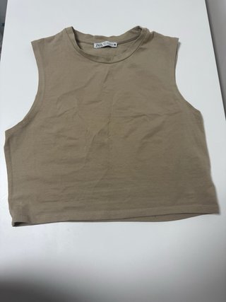 Top Zara naranja y marron