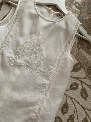 Blusa Lino Zara Blanca