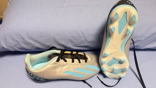 Botín de Fútbol niño Adidas Messi Plata/Turquesa