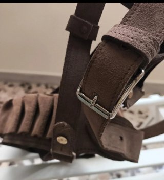 Cinturón de caza vintage de cuero