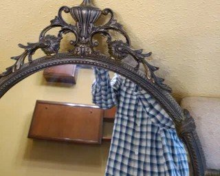 Espejo Antiguo Estilo Isabelino Bronce/Latón