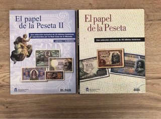 3 libros colec El papel de la Peseta I&II billetes