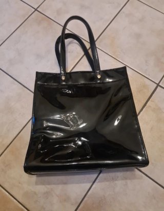 Borsa Versace Jeans vernice nera lucida