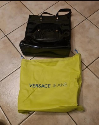 Borsa Versace Jeans vernice nera lucida