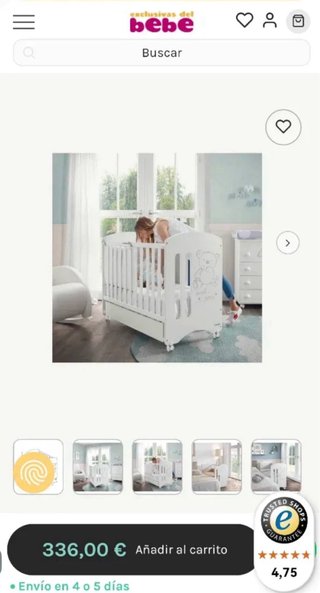 Cuna Sweet Bear + Ropa Cama y Colchón