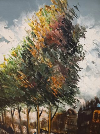 Cuadro paisaje urbano óleo