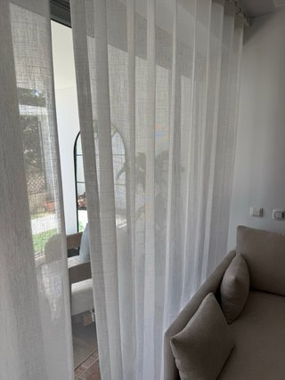 Cortinas de lino de lujo  blanco