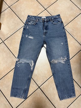 Jeans Zara donna strappati ginocchio