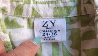 Camisa Verde e Bege Zippy 24-36 meses