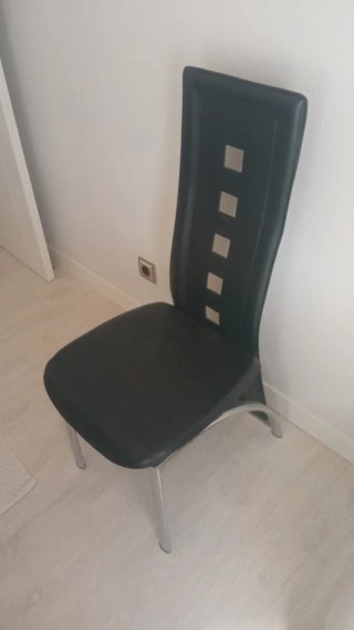 Juego de 2 sillas polipiel negro