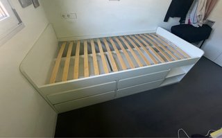 Cama individual IKEA con cajones 90x200cm