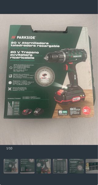 Taladradora Atornillador Parkside 20V recargable