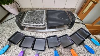 Plancha Raclette Eléctrica con Piedra y Parrilla