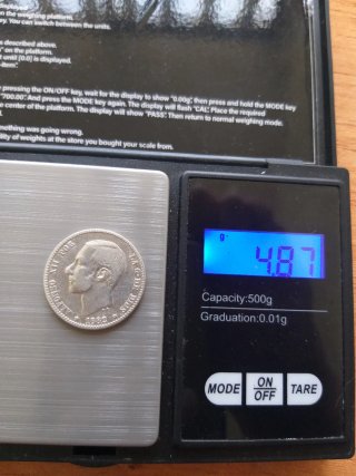 Moneda plata 1 Peseta 1882.