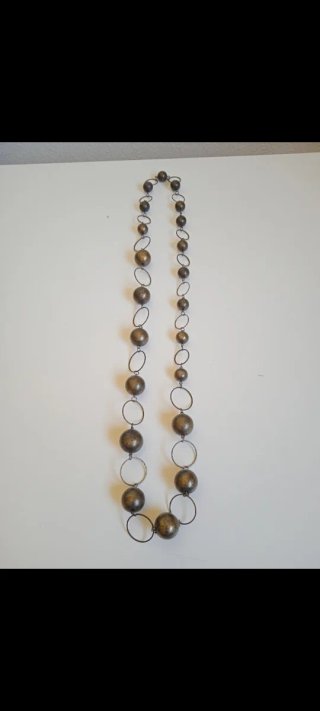 Collar largo esferas y aros