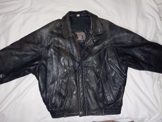 Chaqueta de Piel Vintage Negra Talla XL