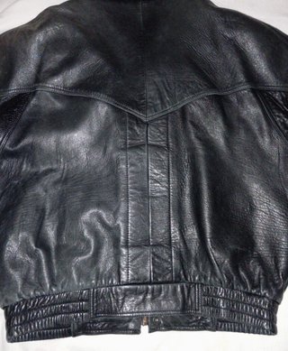 Chaqueta de Piel Vintage Negra Talla XL