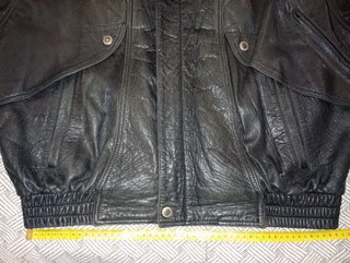 Chaqueta de Piel Vintage Negra Talla XL
