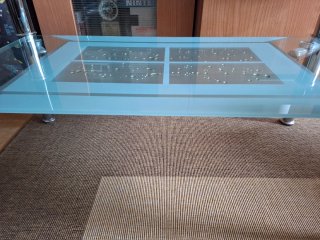 Mesa de centro cristal y metal