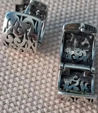 Orecchini vintage argento 925 a cerchio