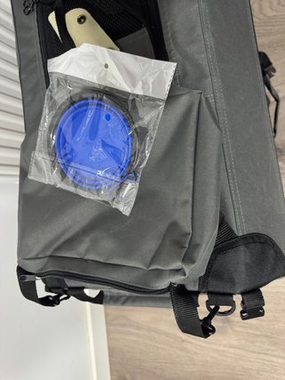 Transportín para mascotas gris y negro