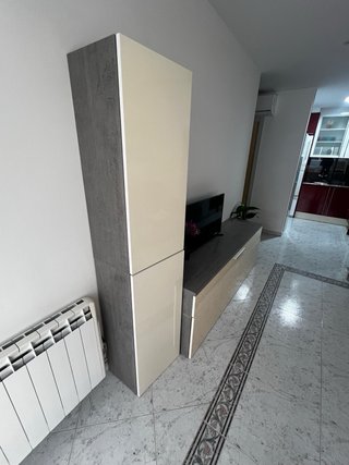 Mueble modular comedor blanco.