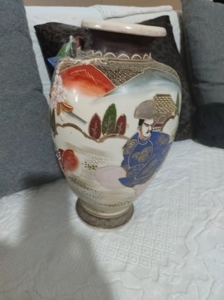 Jarrón Vintage Japonés Satsuma Cerámica