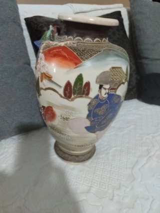 Jarrón Vintage Japonés Satsuma Cerámica