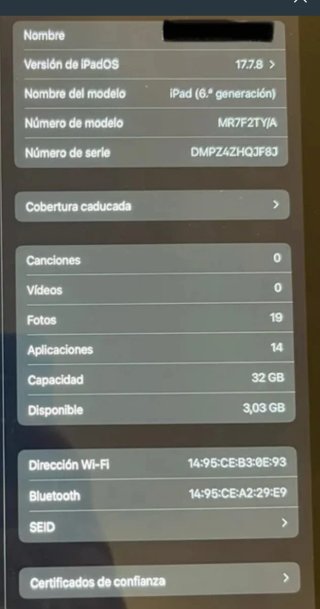 iPad 6ª Gen 32GB Blanco