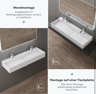 Sin estrenar! Lavabo Baño Doporro 120x40x14 cm Bla