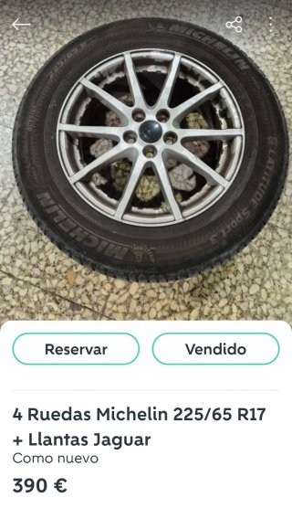 4 Ruedas Michelin 225/65/R17 + 4 Llantas Jaguar 17