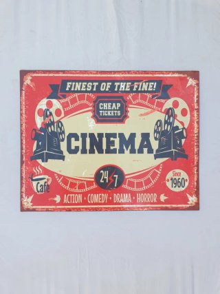 Cartel Metálico Cinema Estilo Vintage