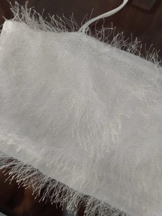 Conjunto Top y Falda Blanco Peludo