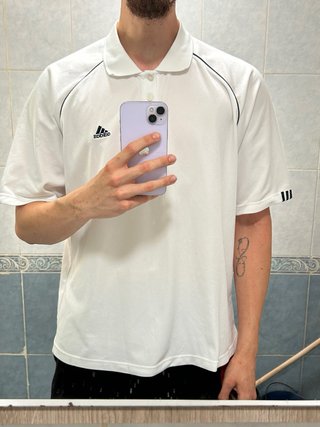 Polo Adidas Blanco Vintage