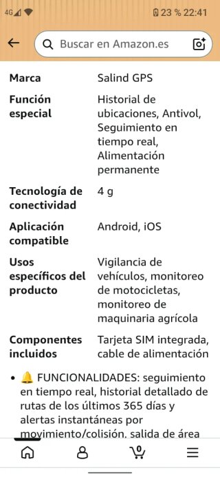 Localizador GPS Salind 01 4G coche moto ,caravana