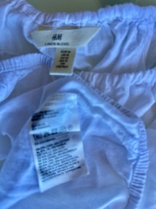 Blusa blanca manga corta lino