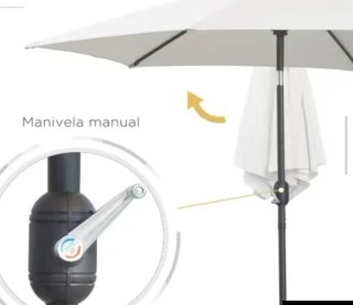 Sombrilla Jardín Ø270cm 6 Varillas Hierro
