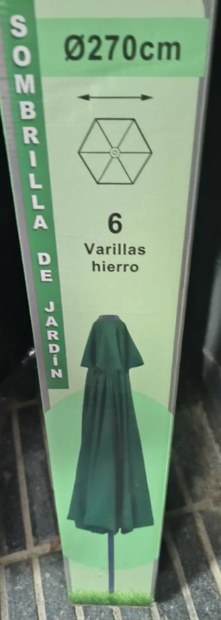 Sombrilla Jardín Ø270cm 6 Varillas Hierro