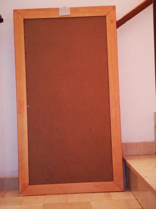 Quadro papaveri rossi con cornice in legno
