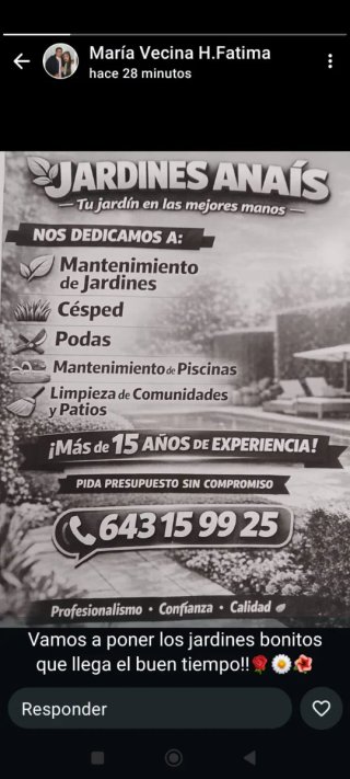 Servicios de Jardinería y Piscinas tln643159925