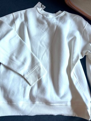 Sudadera de felpa Zara Blanca con Estampado Dorado