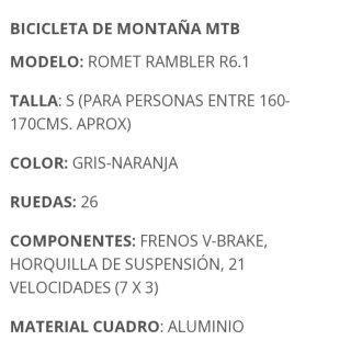 Bicicleta Romet Gris