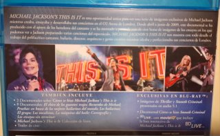 Blu-ray Michael Jackson This Is It (Español)
