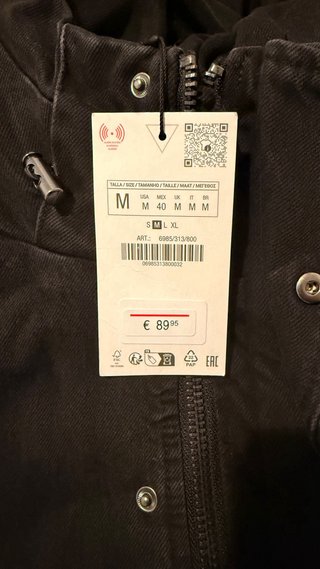 Chaqueta vaquera acolchada negra
