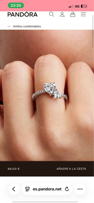 Anillo Pandora Oro Blanco y oro