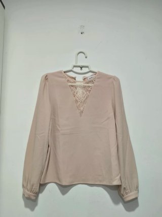 Blusa Naf Naf Talla M Encaje Rosa Palo