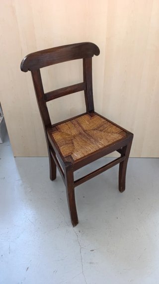 Coppia sedie vintage in legno e rattan