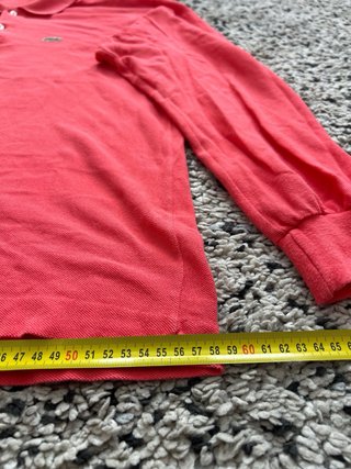 Polo Lacoste Manga Larga Vintage Rojo