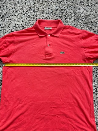 Polo Lacoste Manga Larga Vintage Rojo